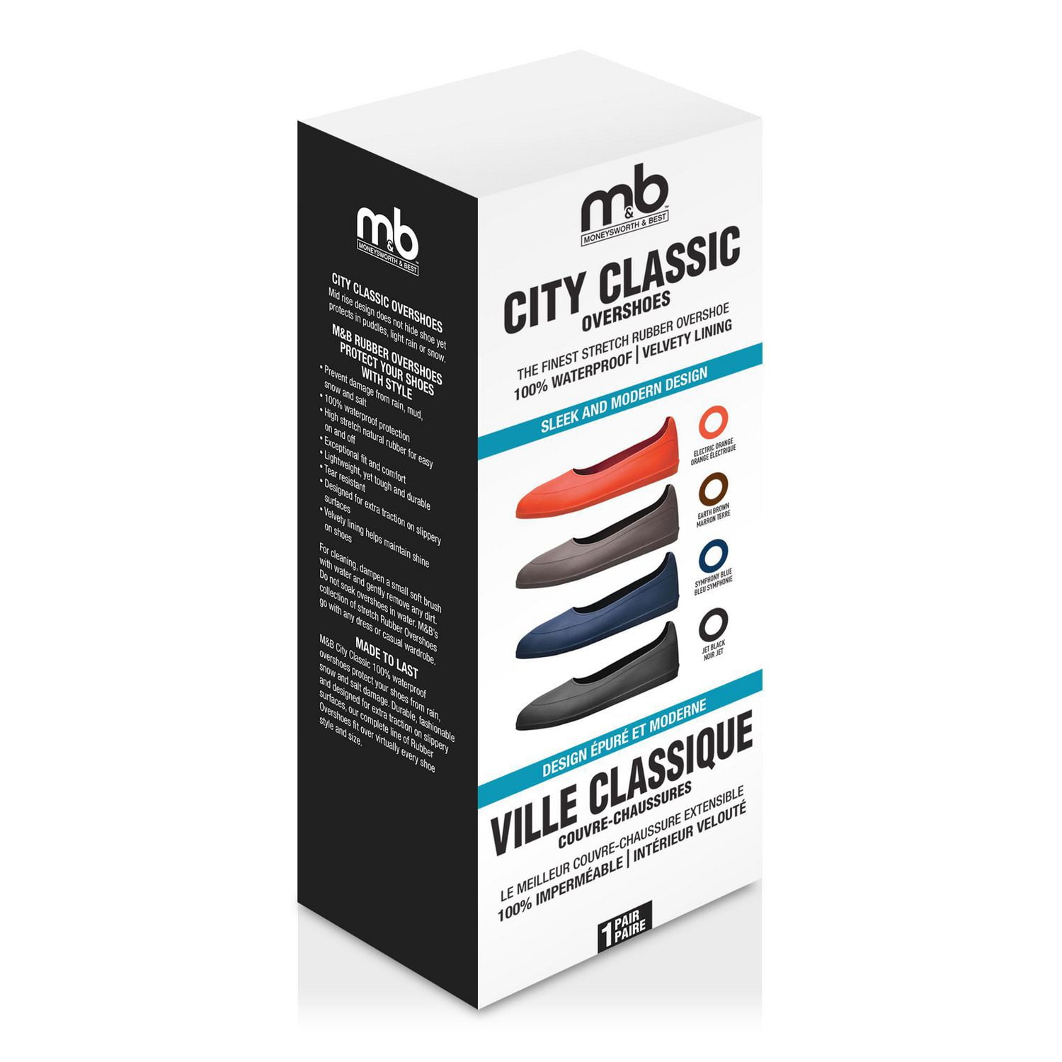 Moneysworth and Best Ville Classique Couvre-chaussures, Noir