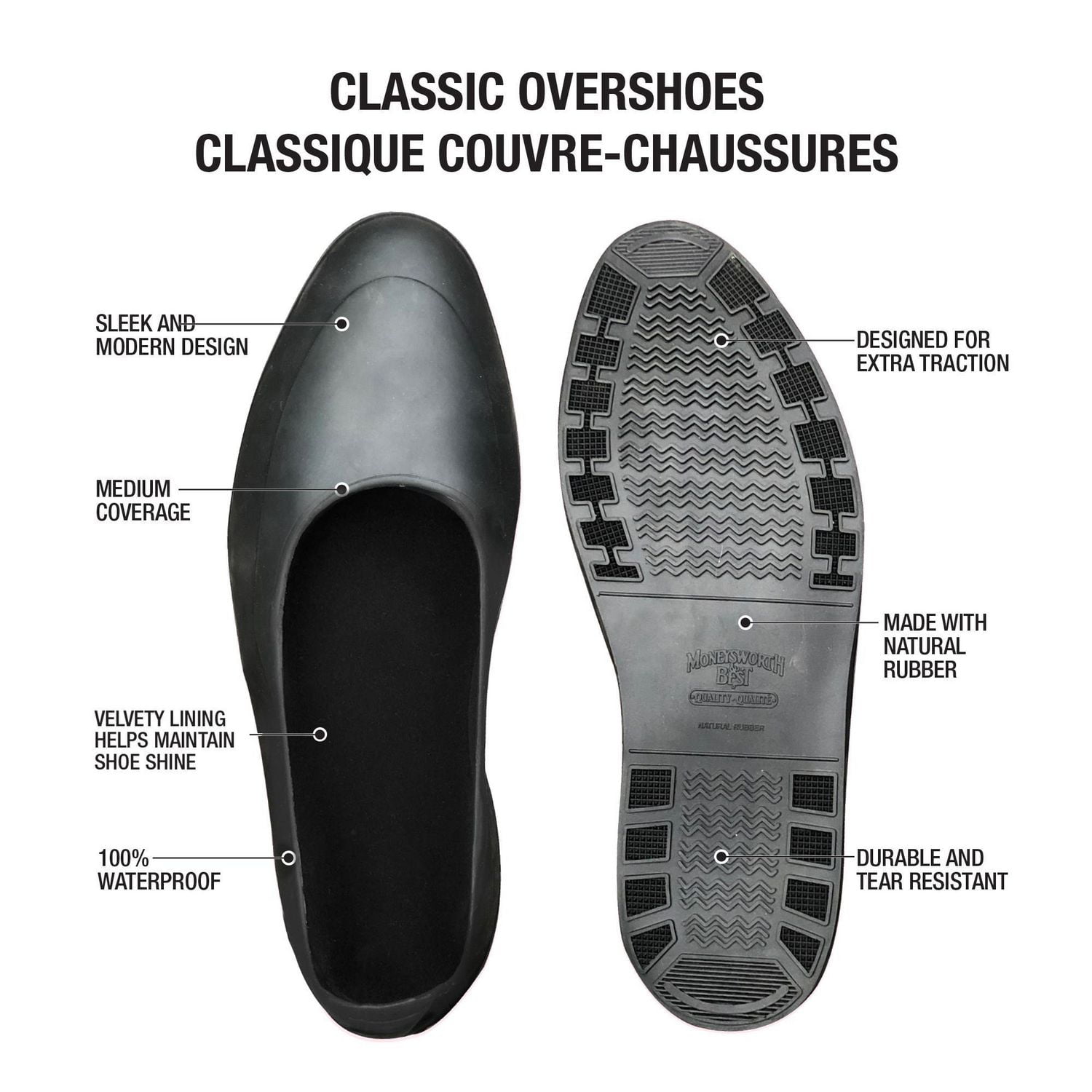 Moneysworth and Best Ville Classique Couvre-chaussures, Noir