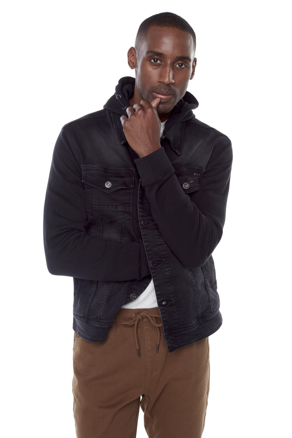 Jeaniologie ™ Veste en jean pour homme avec capuche intégrée