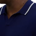 thumbnail image 3 of Haggar® Men's Big & Tall Short Sleeve Solid Popcorn Knit Sweater Polo, 3 of 4