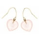 Boucles d'oreilles avec cœur en quartz rose en or jaune 14kt – image 1 sur 1