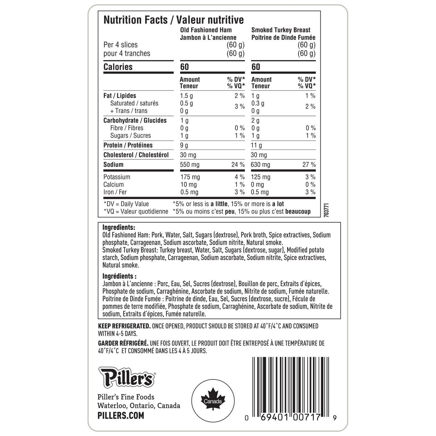 Piller’s Quality Shaved Old Fashioned Ham & Smoked Turkey Breast, 2 x 175g