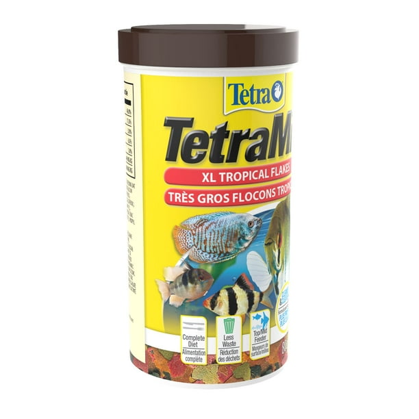 Flocons tropicaux TetraMin XL gros flocons, nourriture pour poissons 80  grammes 