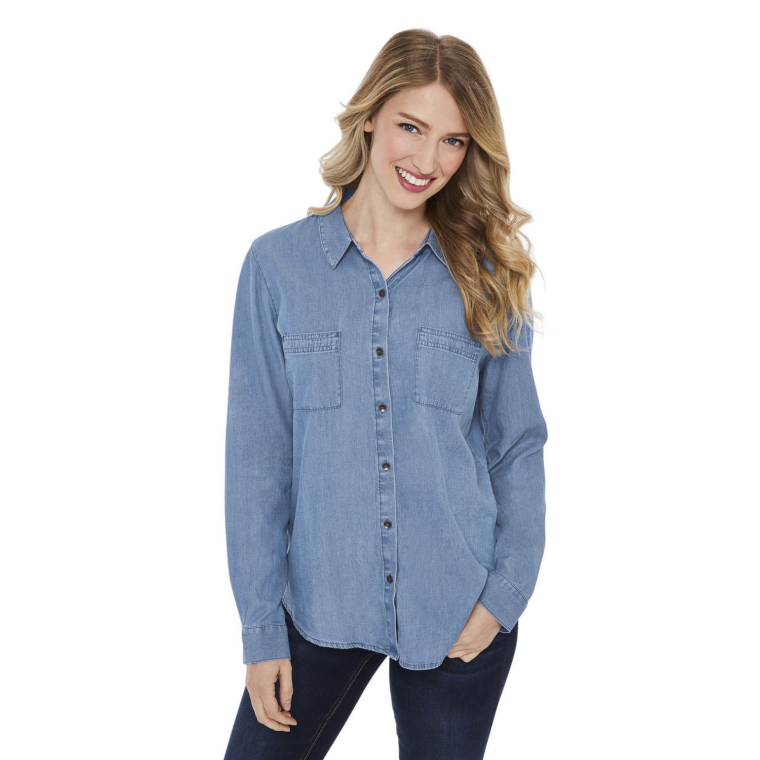 George Women's Denim Button Front Shirt | Walmart Canada