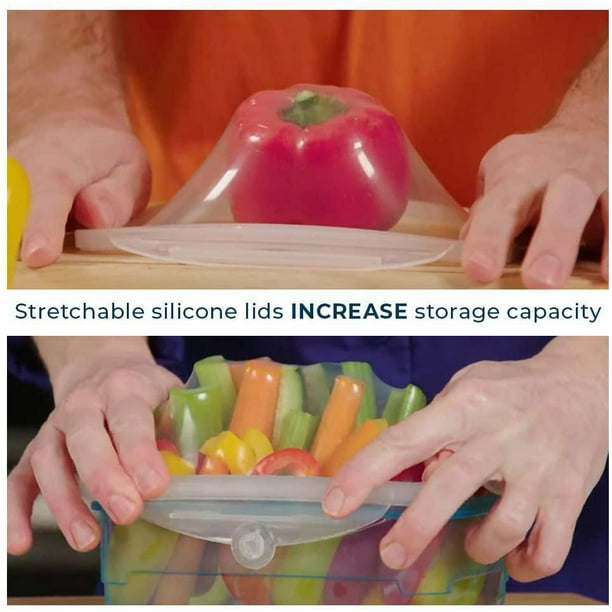 12-Piece Stretch and Fresh Stretchable Silicone Air-Tight Food Storage