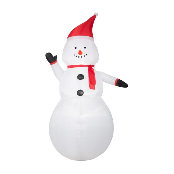 Airblown-Snowman 8 ft tall Standing and Waving, Self-Inflates and ...