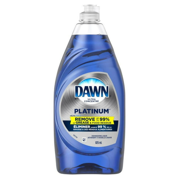 Dawn Platinum Dishwashing Liquid Dish Soap, Refreshing Rain Scent, 825ml
