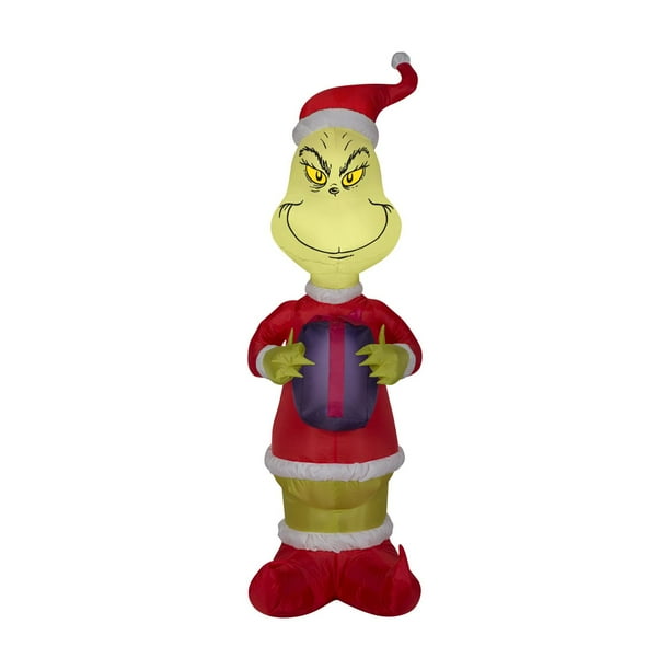 Airblown Inflatable Grinch 4ft tall with Gift Box Light up energy ...