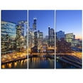 thumbnail image 2 of Tableau imprimé sur toile Design Art rivière et pont à Chicago, 2 of 3