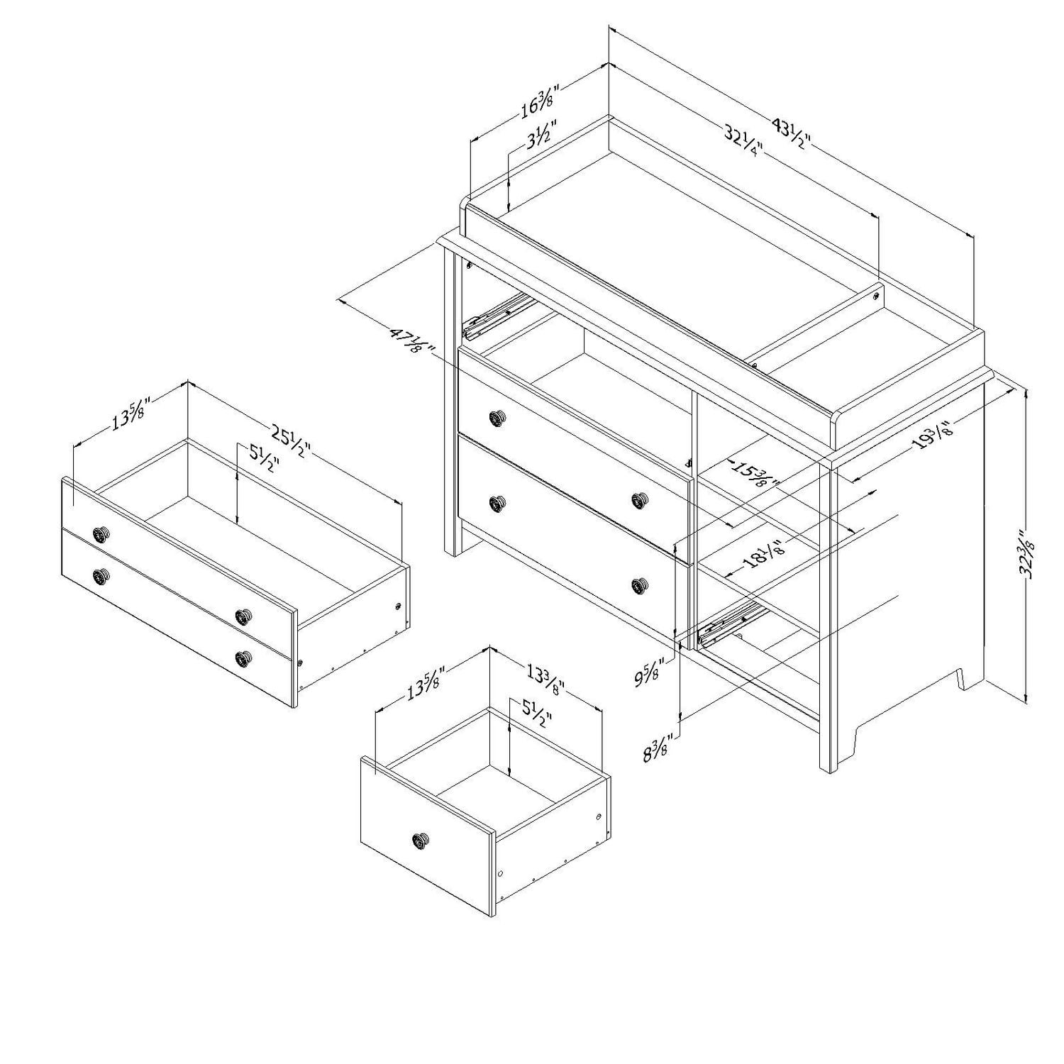 Yodi Changing Table With Drawers And Open Storage Changing Table Nursery Baby And Kids Products