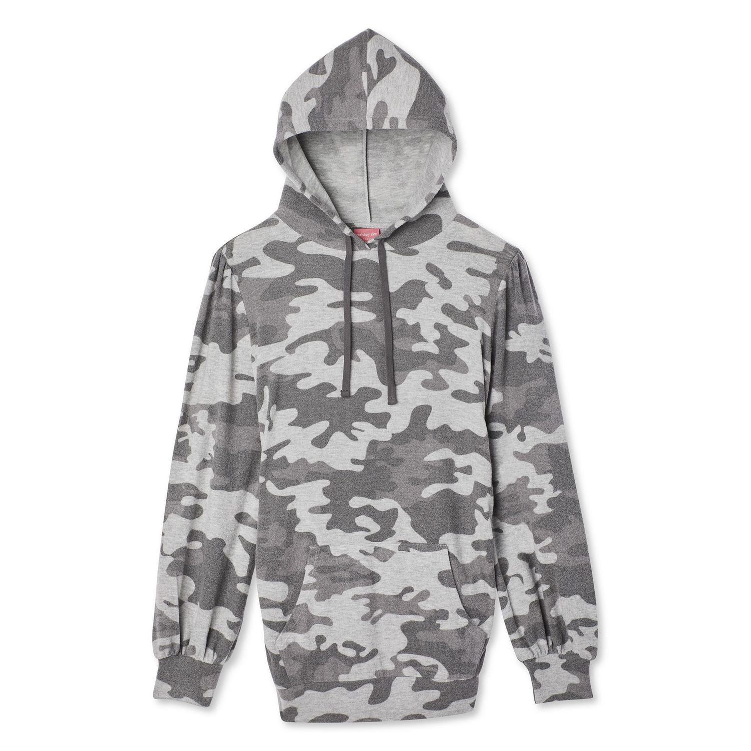 Paisley Sky Maternity Puff Sleeve Kangaroo Pocket Hoodie