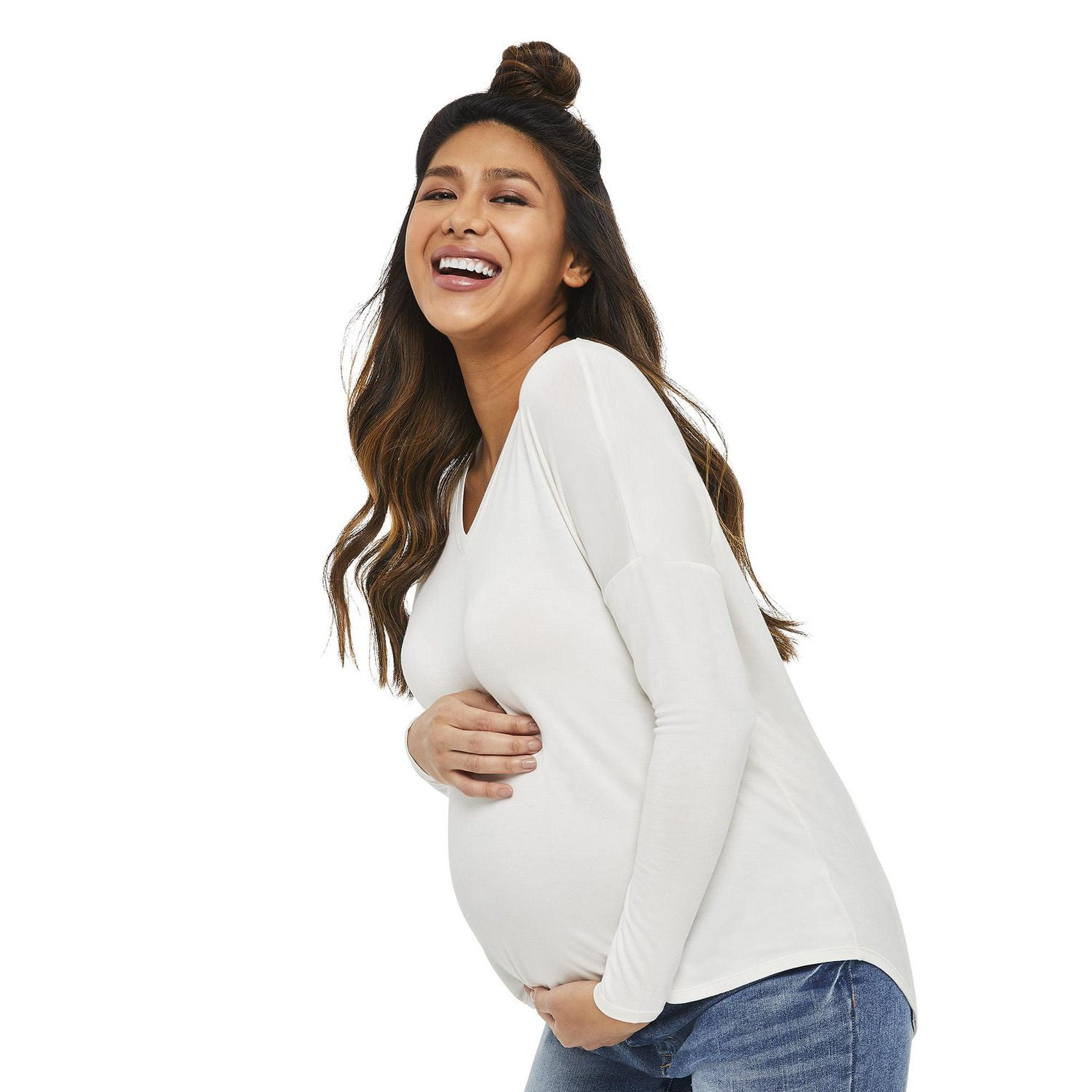 Paisley Sky Maternity Dolman Sleeve Top