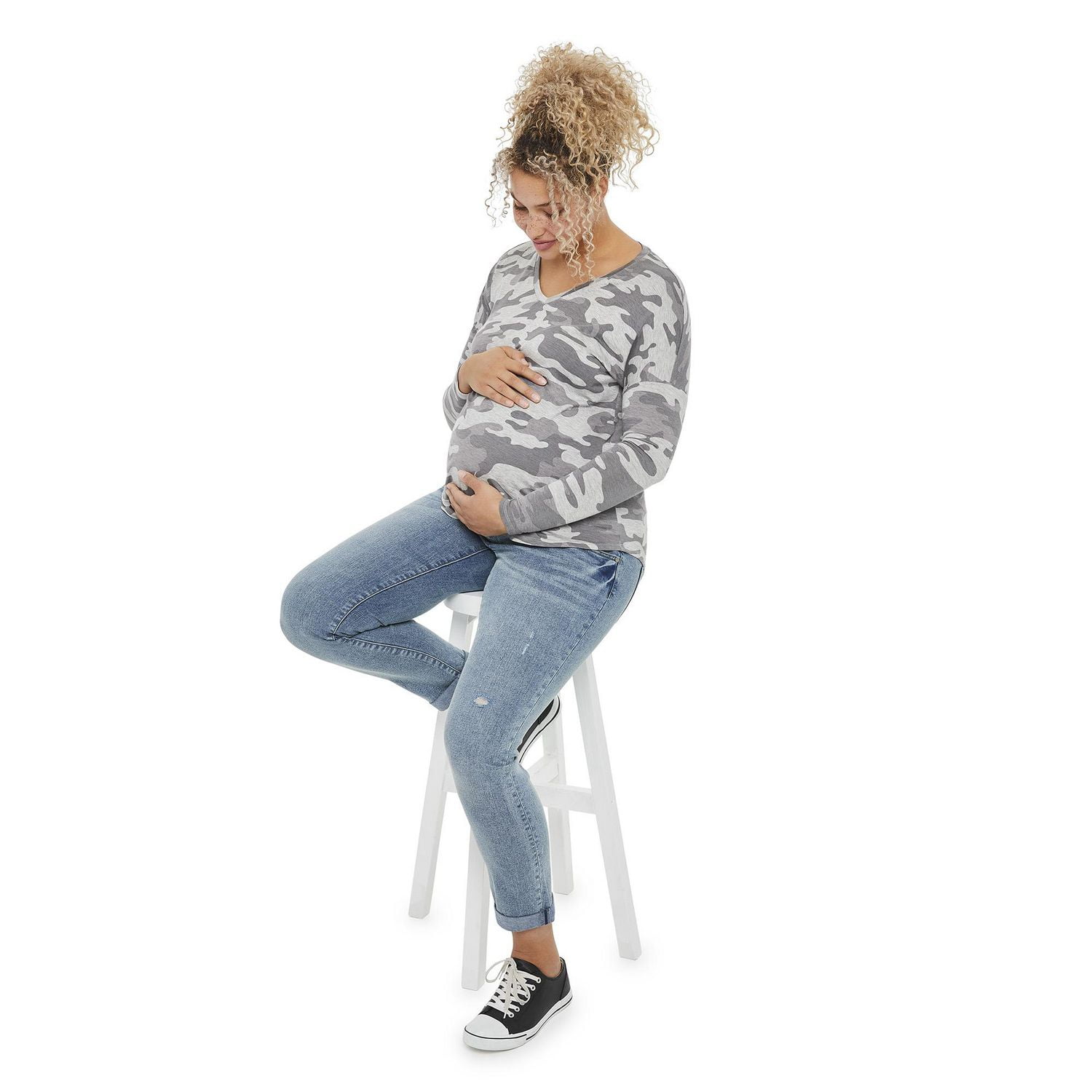 Paisley Sky Maternity Dolman Sleeve Top