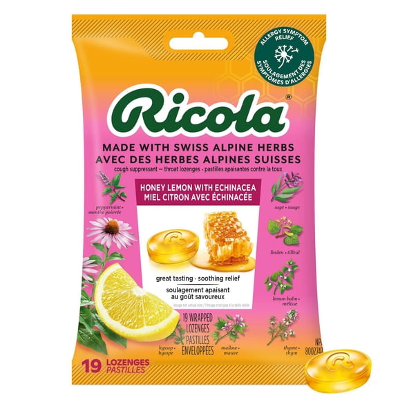Ricola Honey Lemon with Echinacea Menthol Cough Drops
