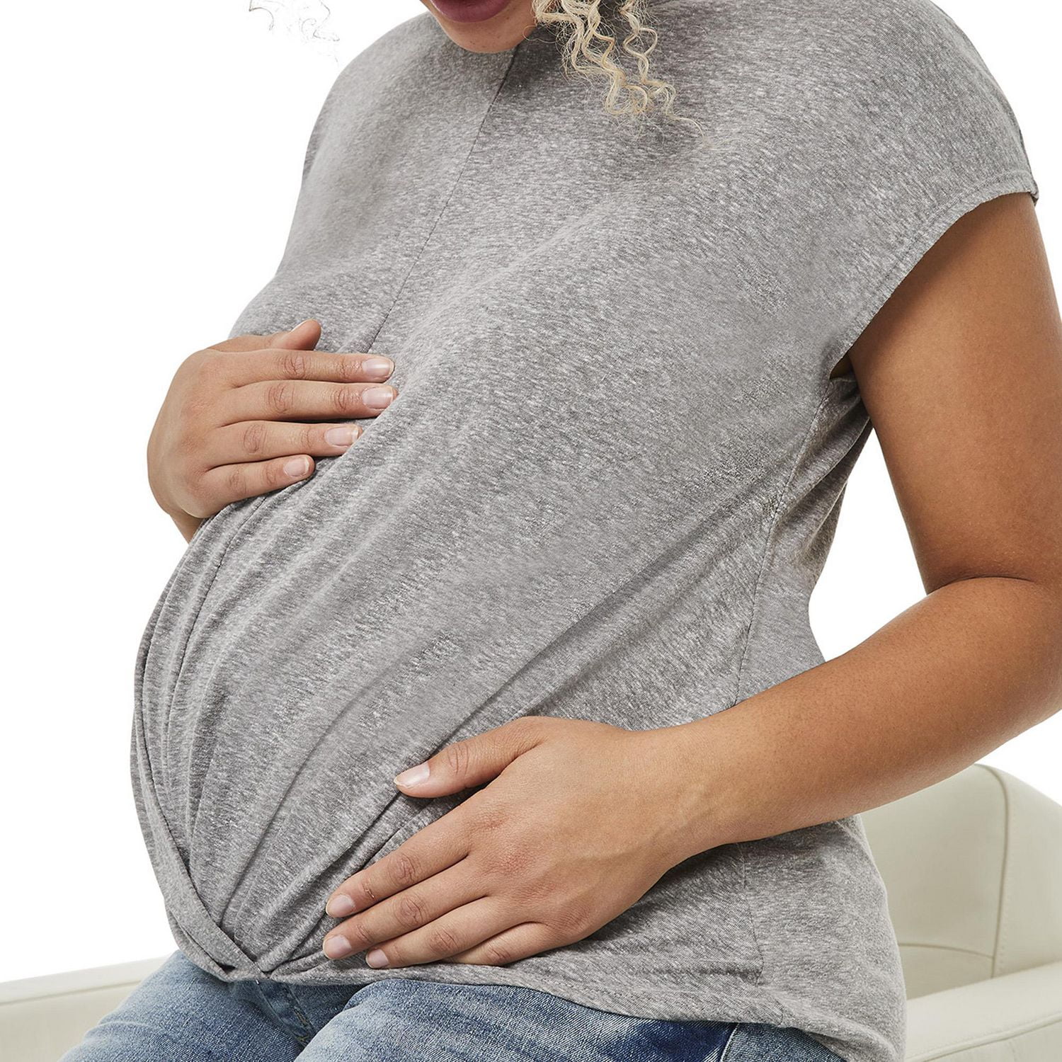 T-shirt imprimé avec ourlet torsadé Paisley Sky Maternité