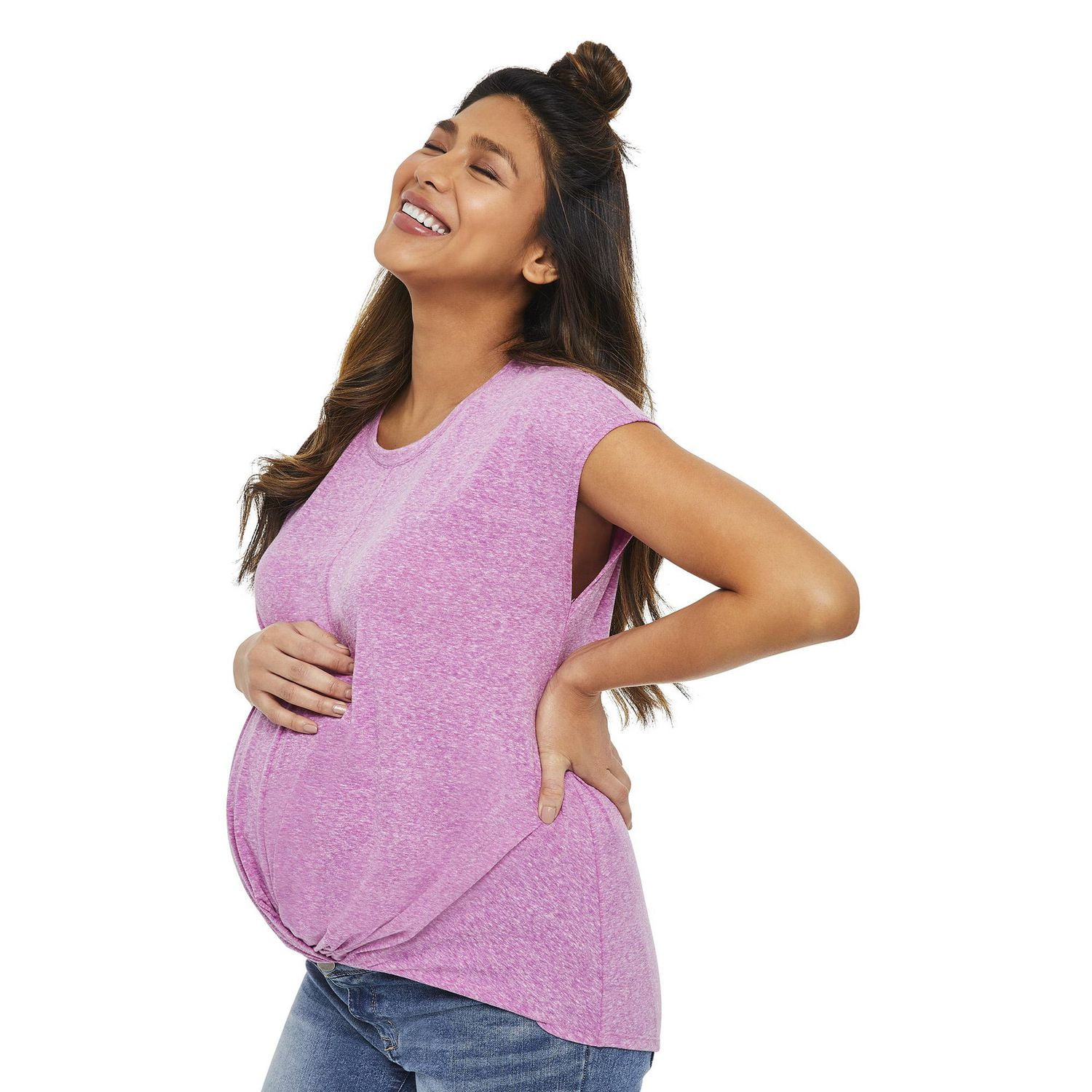 T-shirt imprimé avec ourlet torsadé Paisley Sky Maternité