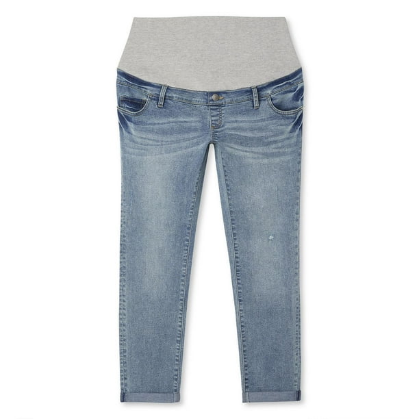 Shop Plain Denim Maternity Mom Jeans Online