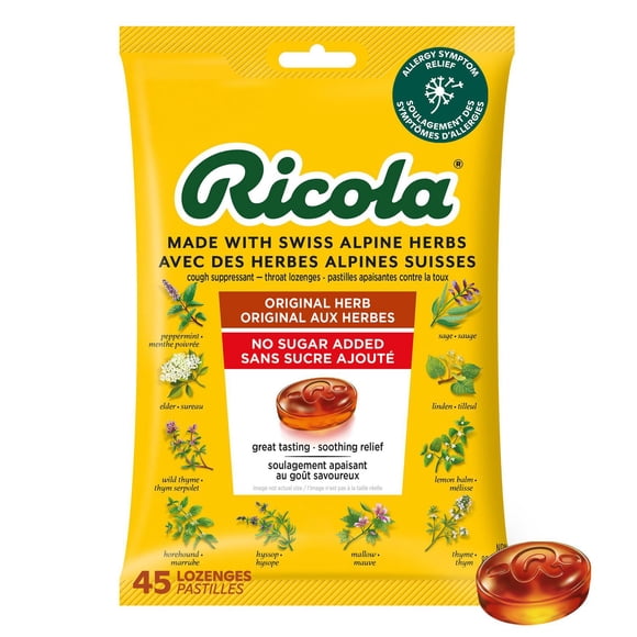 Ricola No Sugar Added Original Herb Menthol Cough Drops