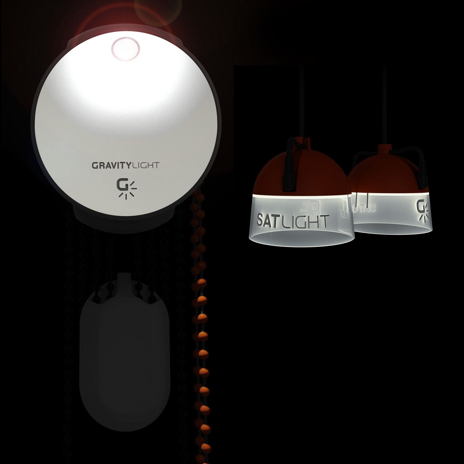 gravitylight self powered portable hanging lamp