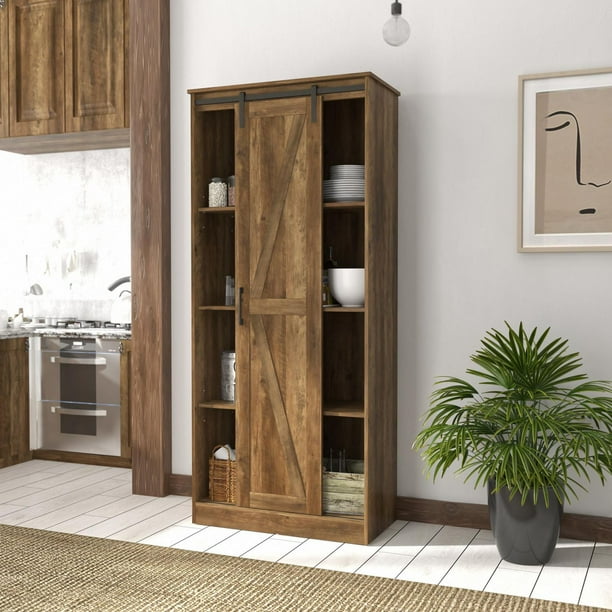 Hillsdale Shelton Wood Kitchen Pantry with 1 Sliding Barn Door - Walmart.ca