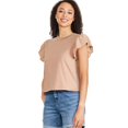 thumbnail image 2 of George Women's Flutter Sleeve Tee, 2 of 6