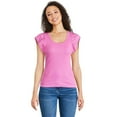thumbnail image 1 of George Women's Flutter Sleeve Tee, 1 of 6