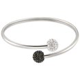 thumbnail image 1 of Quintessential Sterling Silver Bypass Bangle With Crystal Balls Bead, 1 of 4