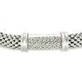 thumbnail image 2 of Quintessential Sterling Silver Cuff With CZ Top Bangle, 2 of 4