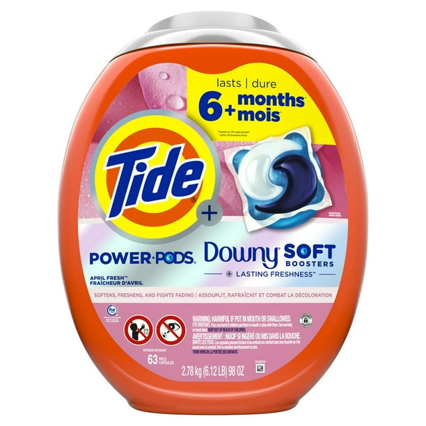 Capsules de détergent à lessive 2 en 1 Tide Power PODS avec rehausseurs ...