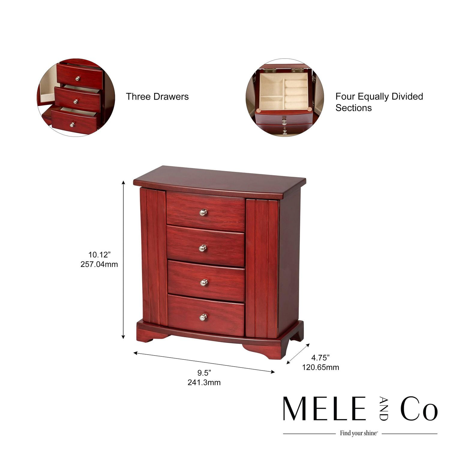 Mele and Co Elena Wooden Jewelry Box