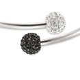 thumbnail image 2 of Quintessential Sterling Silver Bypass Bangle With Crystal Balls Bead, 2 of 4