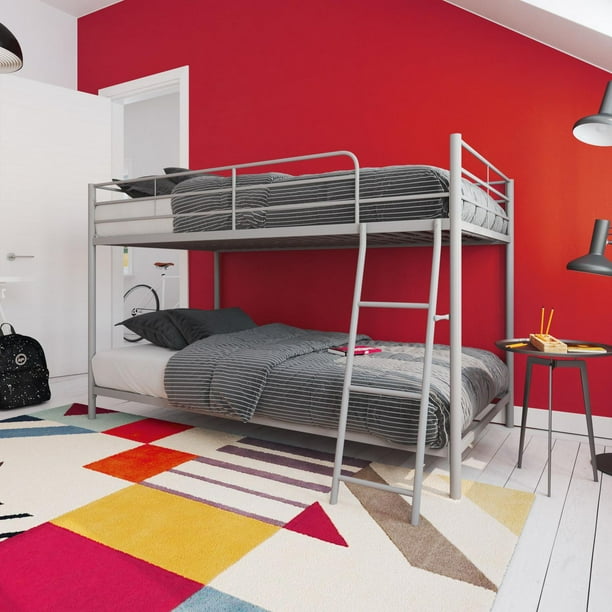 Mainstays Small Space Junior Twin over Twin Metal Bunk Bed Walmart.ca