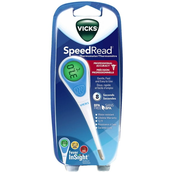 Vicks V912CA Speedread Thermometer with Fever Insight, Professional Accuracy