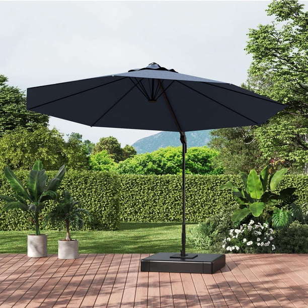 HOMETRENDS 10 ft. Round Offset Patio Umbrella & Base - Big Dipper ...