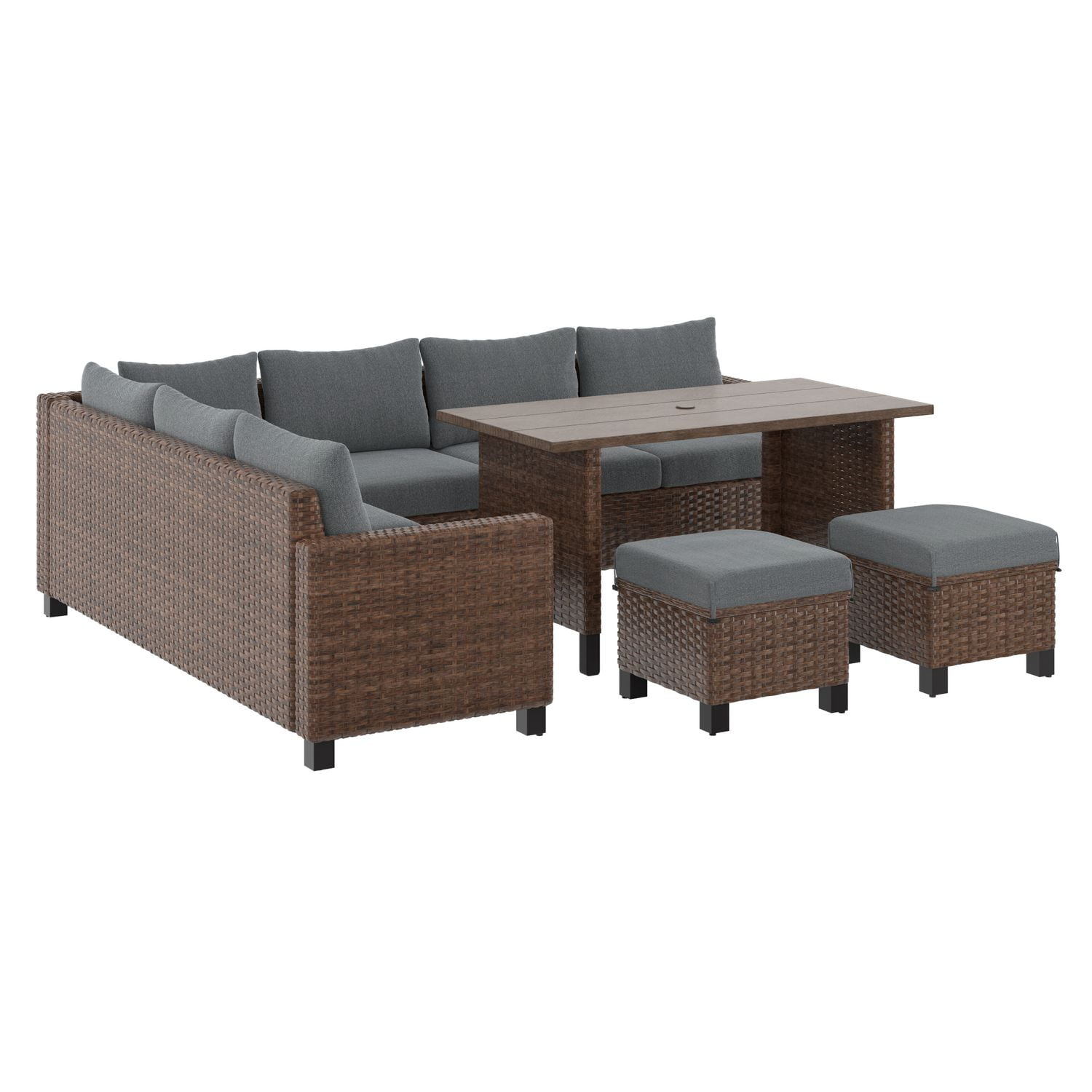 Better Homes Gardens Brookbury 5 Piece Patio Outdoor Sectional Set Handwoven wicker