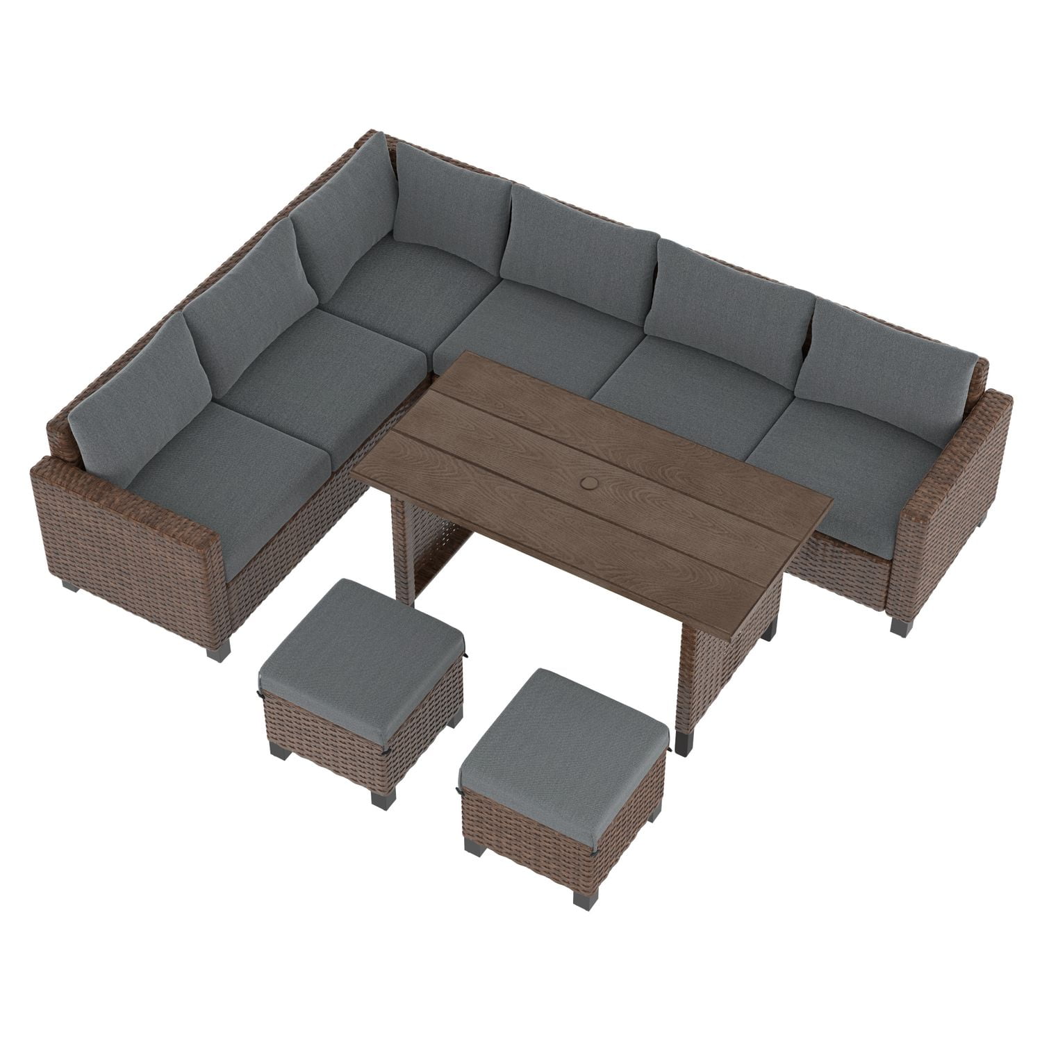 Better Homes Gardens Brookbury 5 Piece Patio Outdoor Sectional Set Handwoven wicker