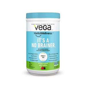 Vega Hello Wellness It’s A No Brainer Protein Powder Raspberry Blackberry, Small Tub (14 Servings) 384g