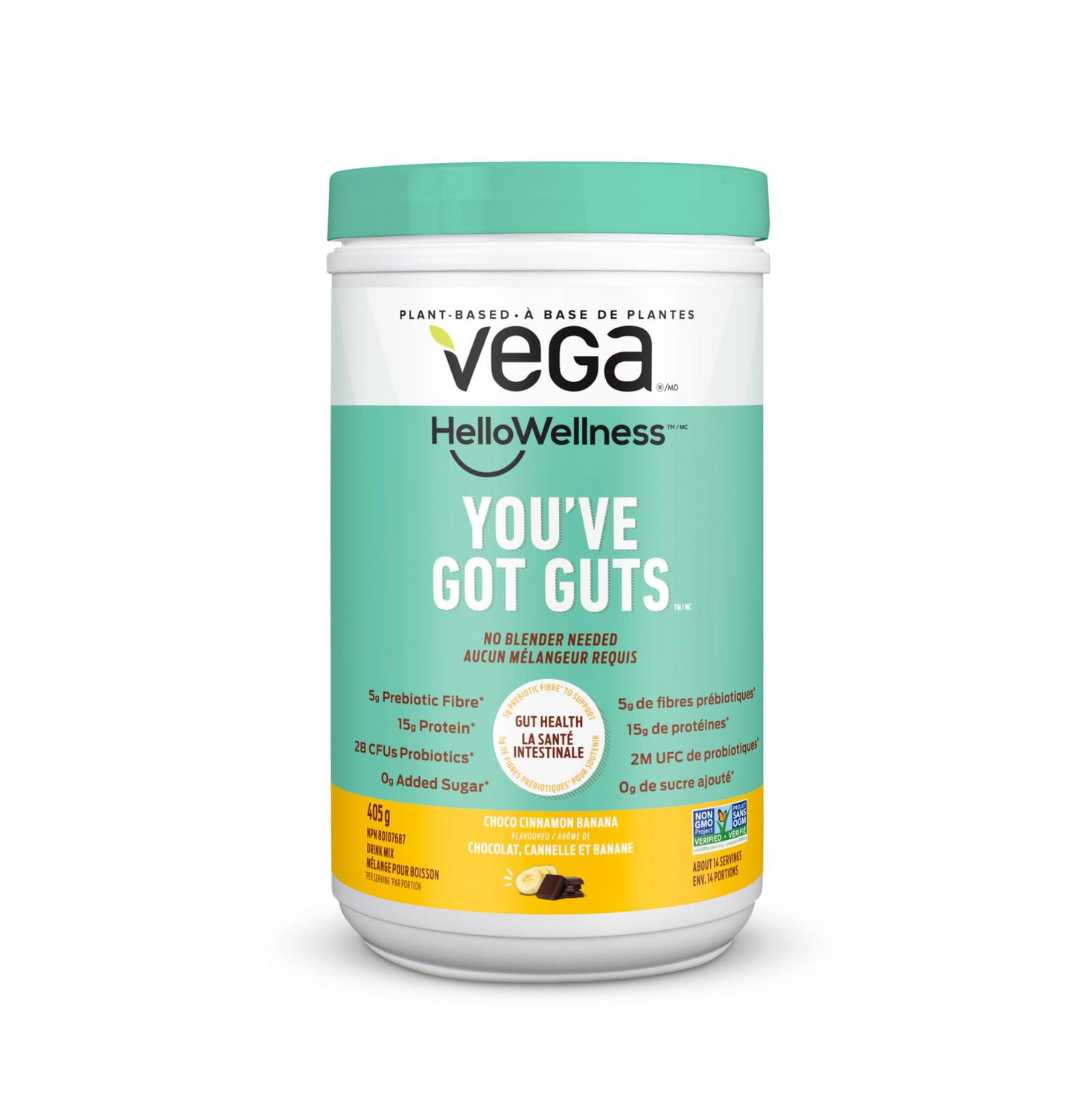 Vega Hello Wellness You’ve Got Guts Protein Powder Choco Cinnamon Banana