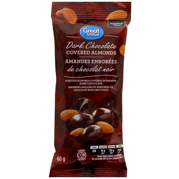 Amandes enrobées de chocolat noir Great Value
