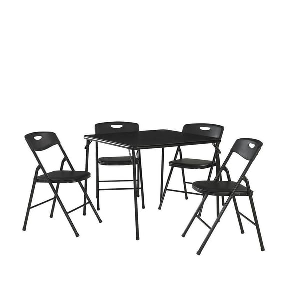 Cosco - Ensemble de table et chaises pliantes, 5 pièces, noir