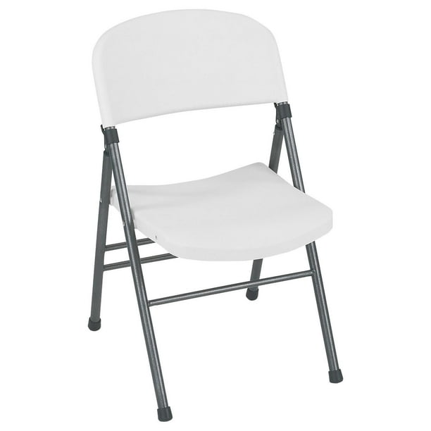 Chaise pliante Cosco Resin avec siège moulé et dos blanc (paquet de 4)