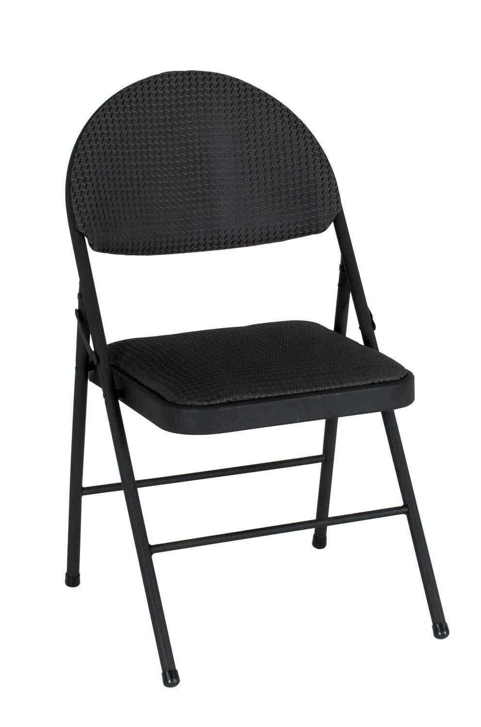 Cosco XL Comfort Folding Chair Black Fabric 4 Pack Walmart Canada   6000197888535 