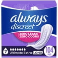 thumbnail image 1 of Always Discreet Adult Incontinence Pads for Women, Ultimate Extra Protect Absorbency, Long Length, Postpartum Pads, 1 of 9