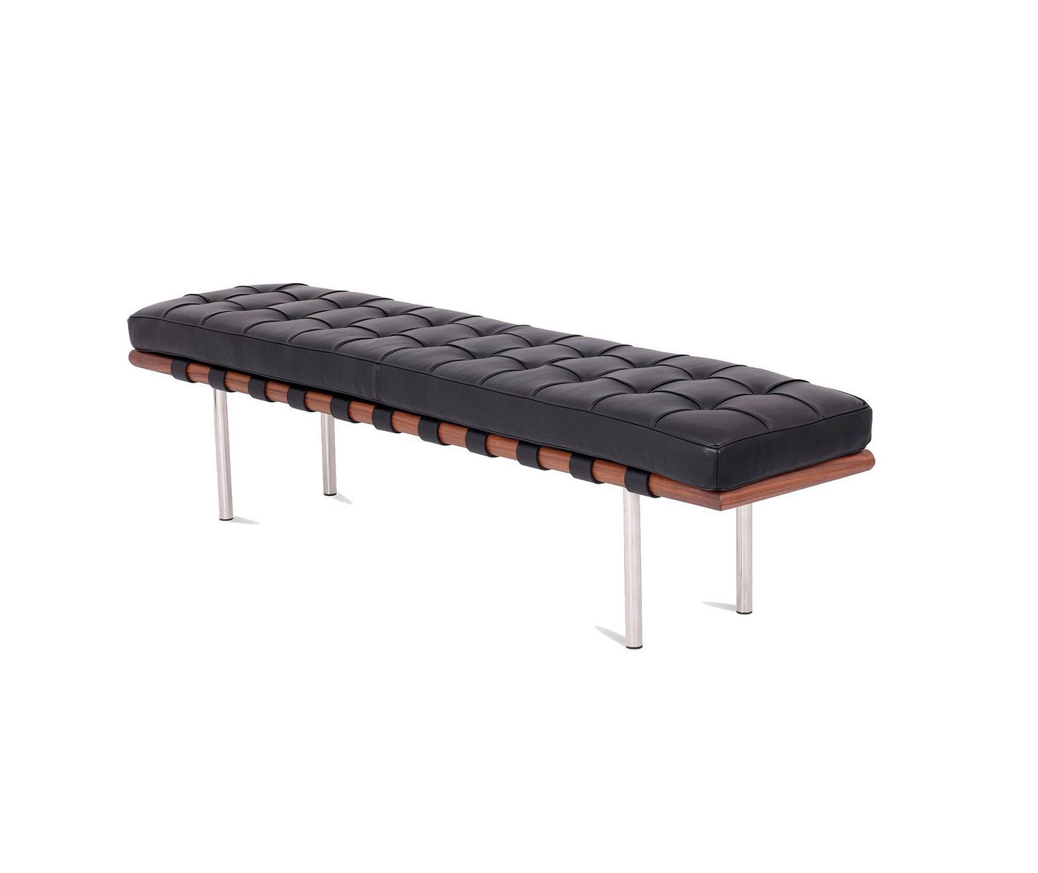 Heavenly Collection Black Leather Bench, Black Leather Bench