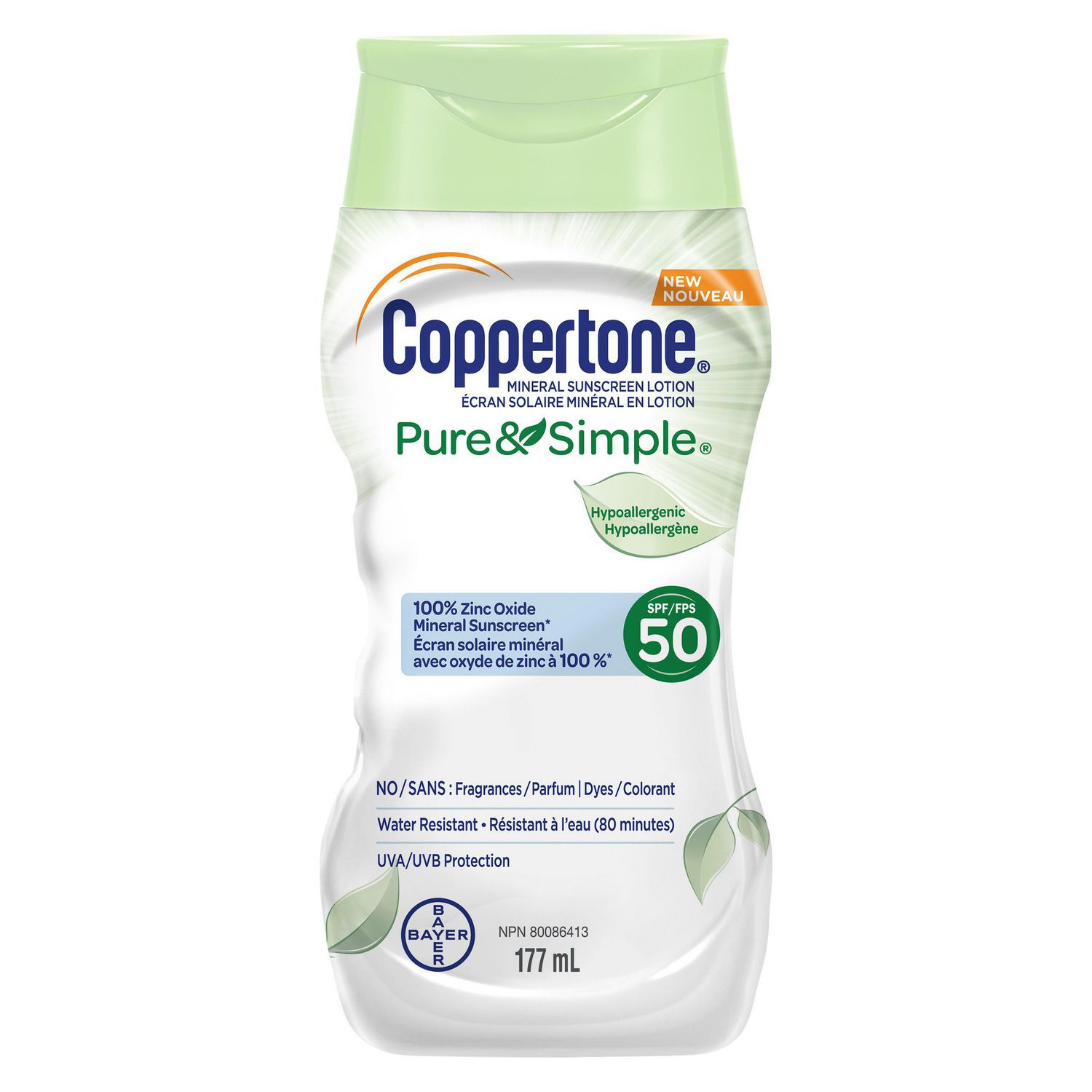 coppertone pure & simple sunscreen