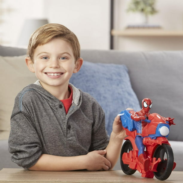 Figurine Spiderman 30 cm et sa moto Power Cycle - Titan Hero