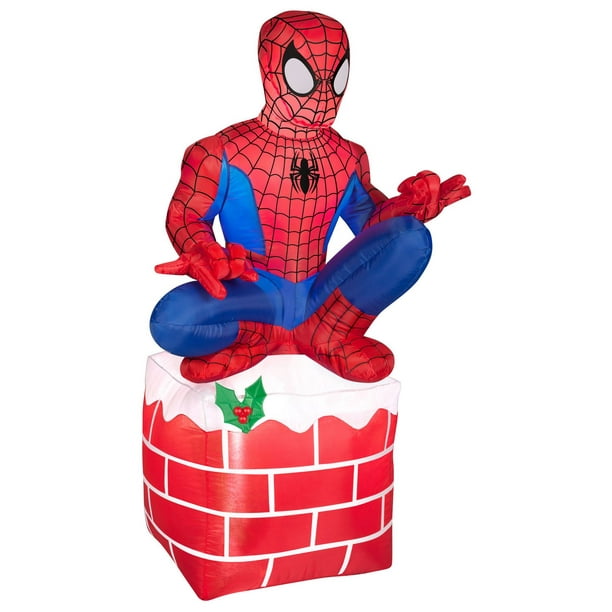 Spider-Man gonflable de Spider Man de 4,5 pi sur la cheminée