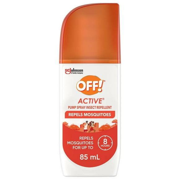 OFF! Active Insect Repellent, Sweat Resistant Bug Spray for up to 8 Hours of&nbsp;Protection, Pump Spray, Travel Size, 85 mL