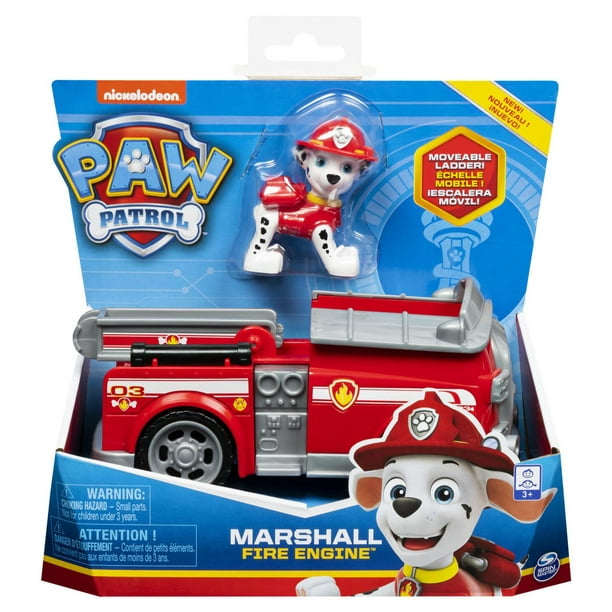 PAW Patrol, Camion de pompier de Marcus avec figurine à collectionner, pour  les enfants à partir de 3 ans 