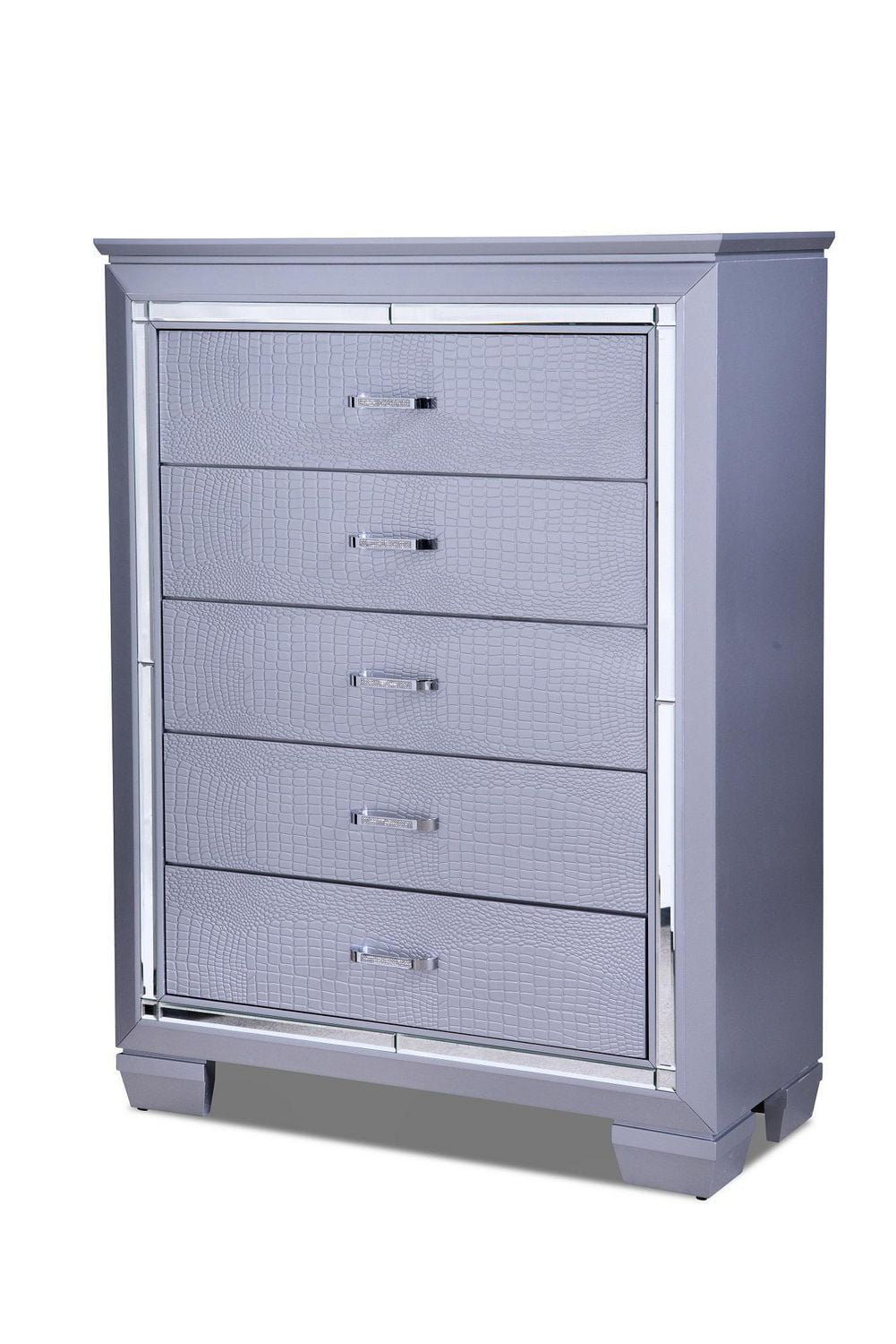 Topline Home Furnishings Silver Alligator Embossed Chest Walmart